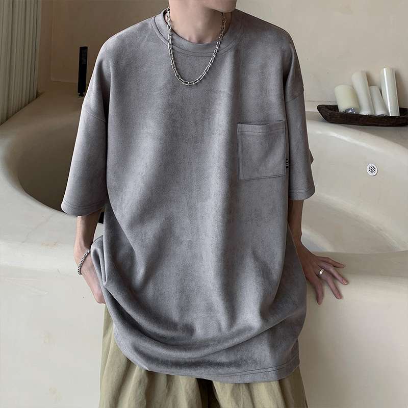 オーバーサイズTシャツ ゆったり大きめポケット付き半袖シャツ