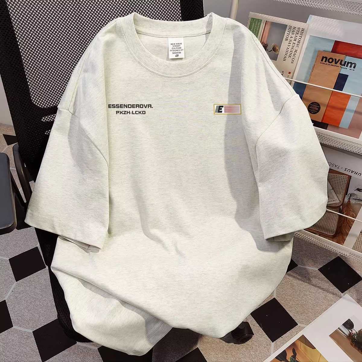 オーバーサイズTシャツ 杢グレー工業系ロゴ入りオーバーサイズ長袖