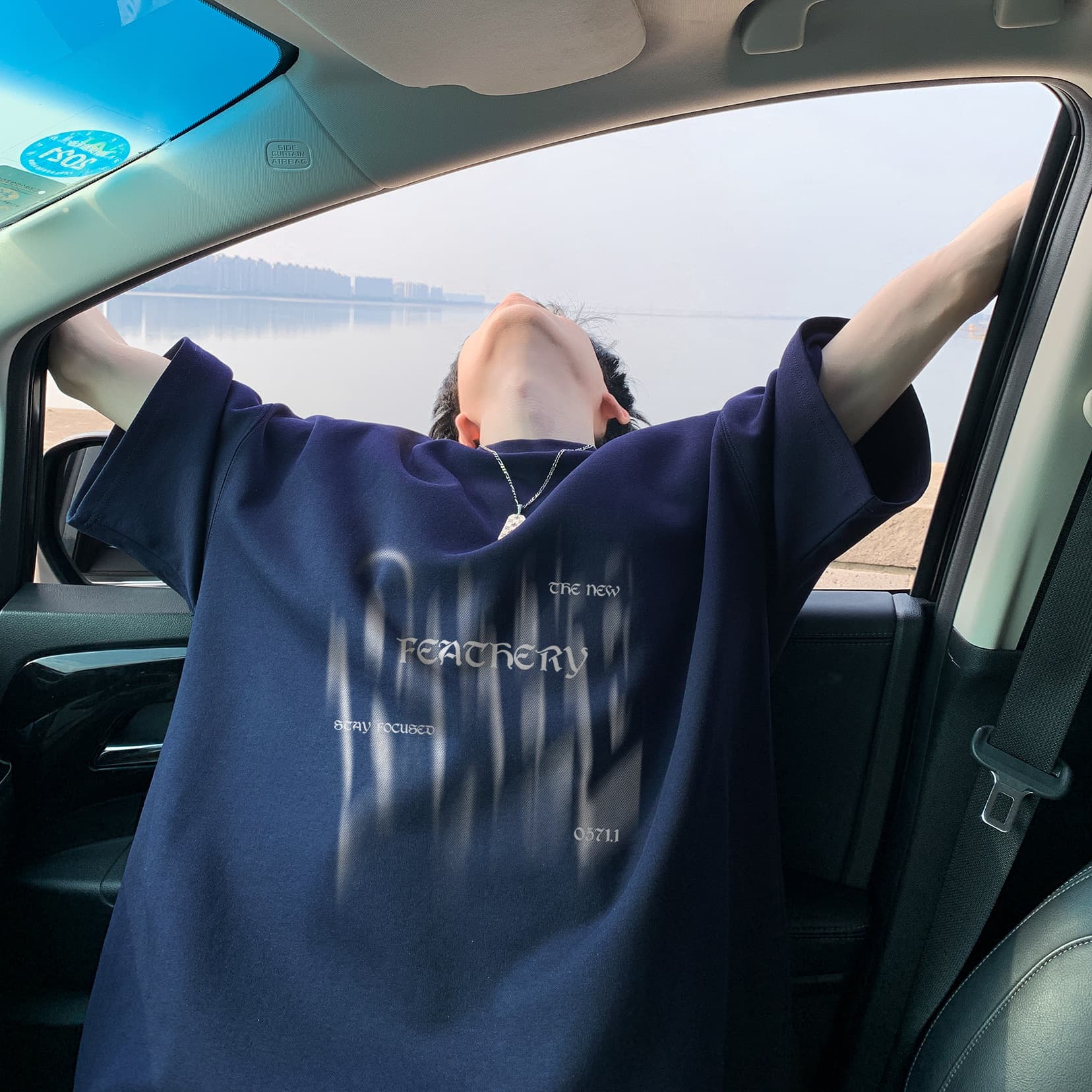 オーバーサイズTシャツ 白色半袖 メンズ 翼の詩 ゆったりオーバーサイズ
