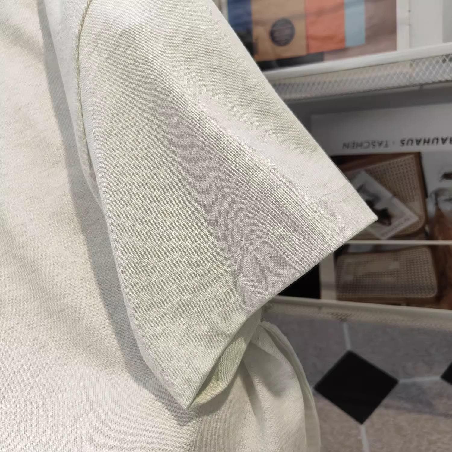 オーバーサイズTシャツ 杢グレー工業系ロゴ入りオーバーサイズ長袖