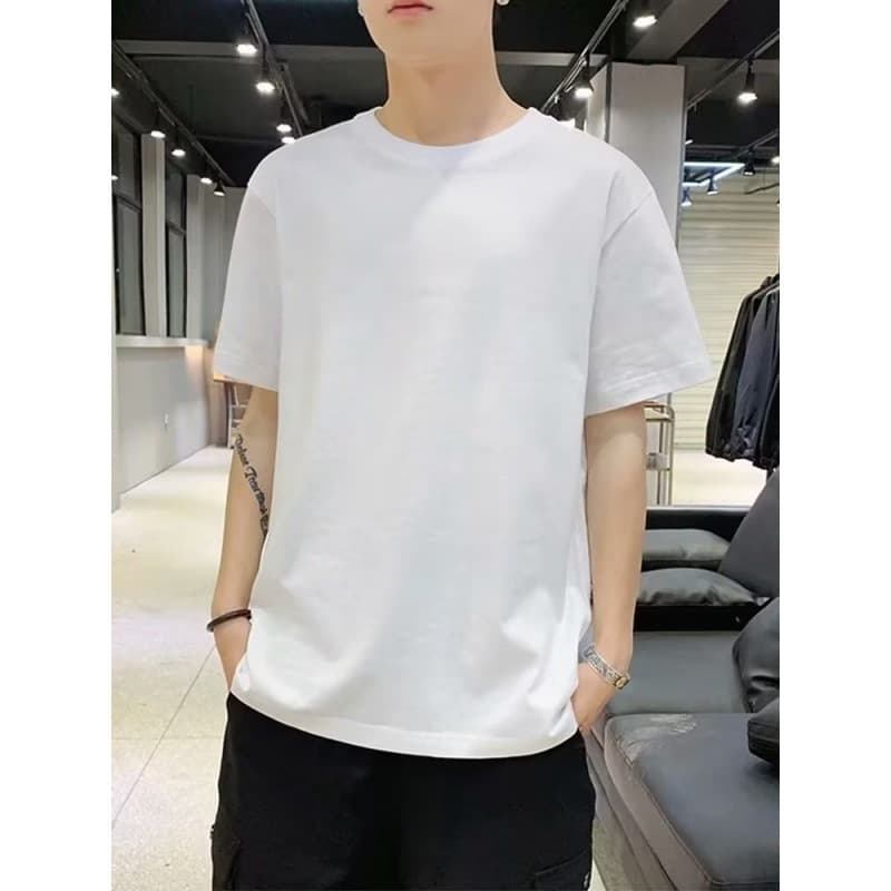 オーバーサイズTシャツ ゆったり五分袖オーバーサイズ無地シャツ