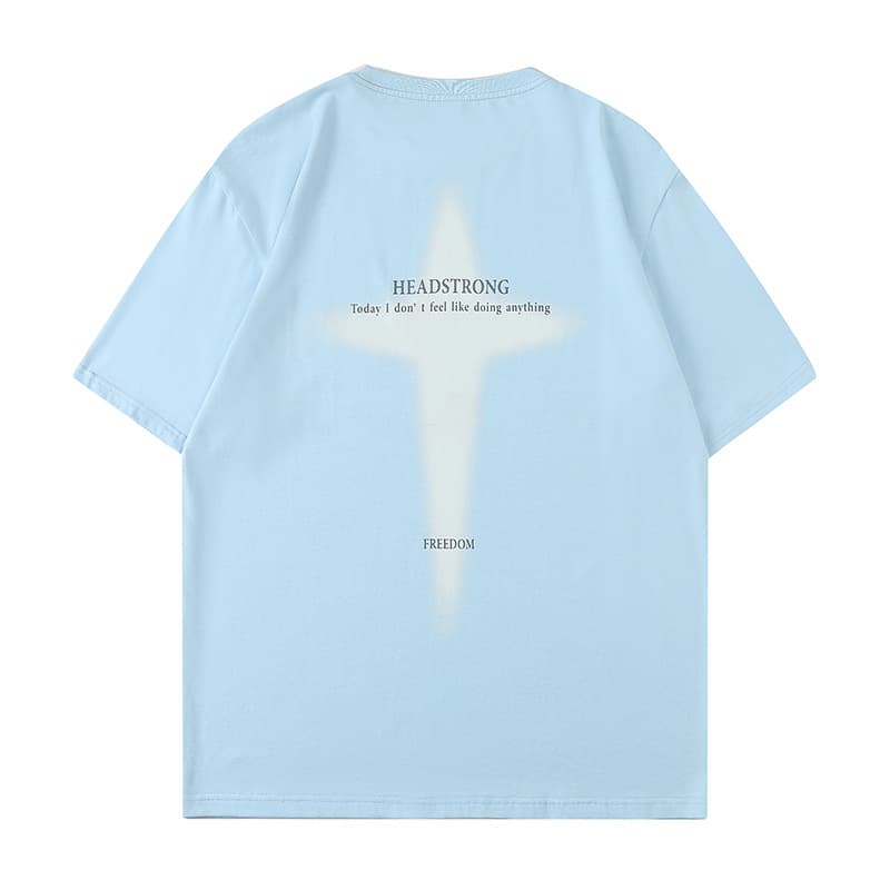 オーバーサイズTシャツ 自由な心情プリントゆったりＴシャツ