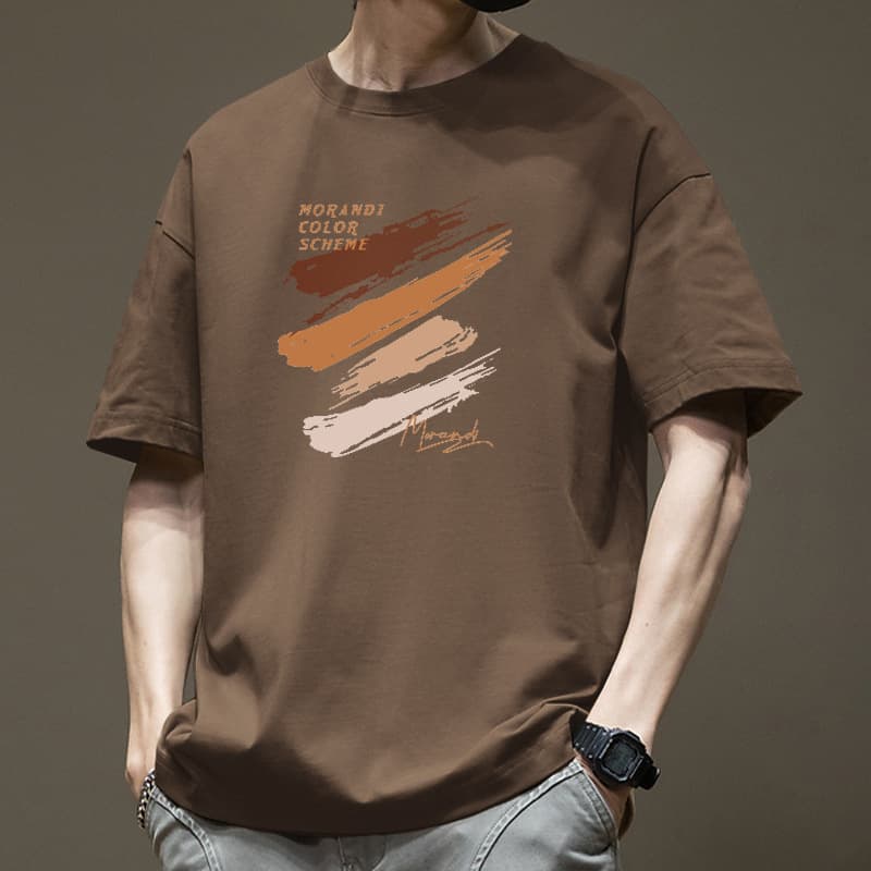 オーバーサイズTシャツ 筆跡アート メンズゆったりクルーネック