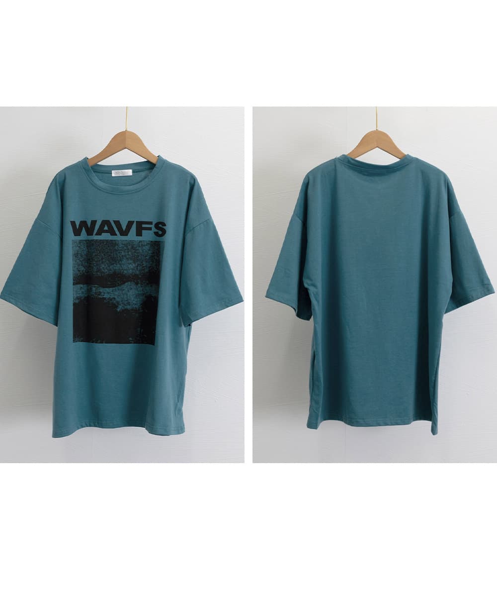 オーバーサイズTシャツ ゆったりビッグシルエット長袖プリントティーシャツ