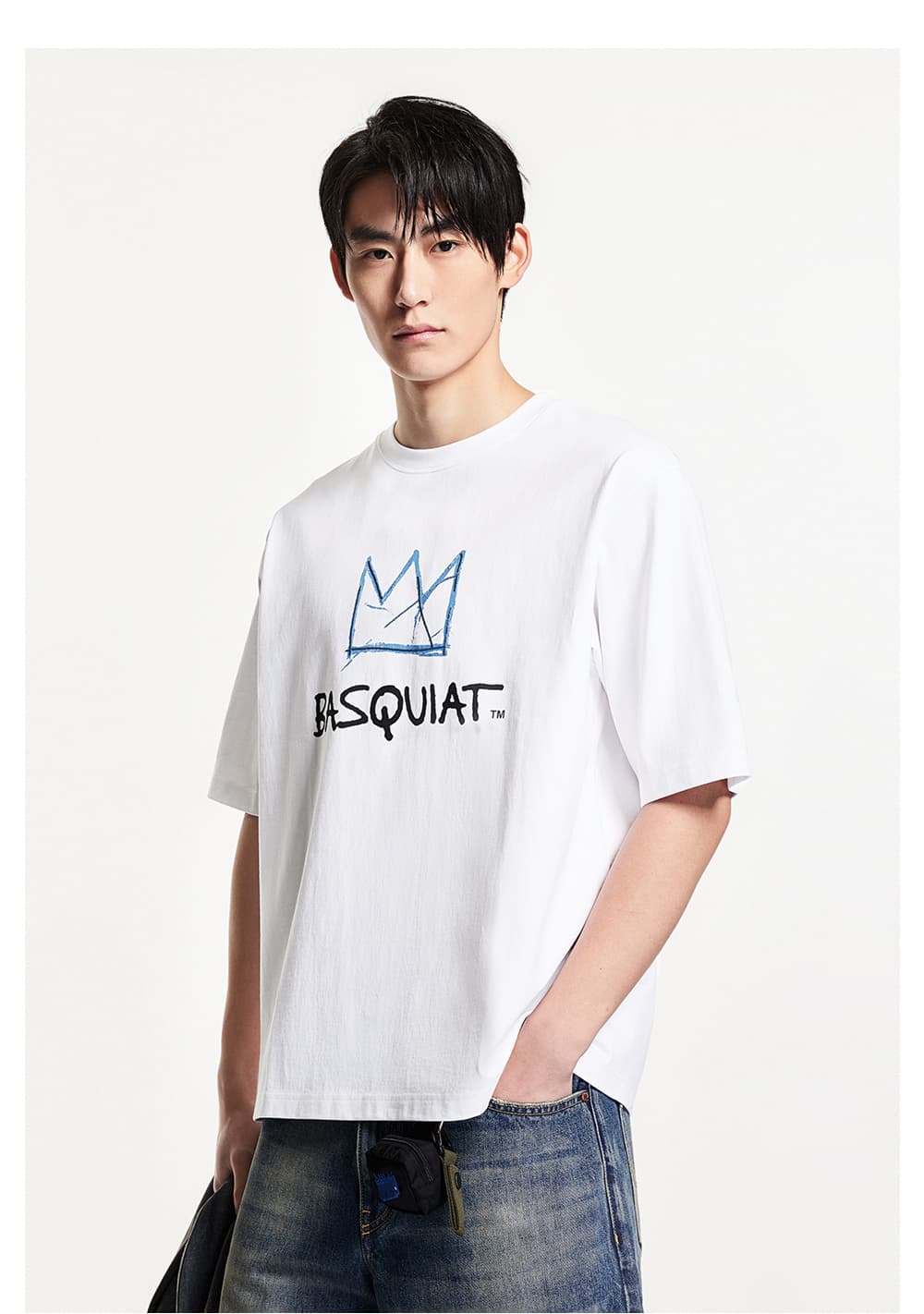 オーバーサイズTシャツ 王冠アート ビッグシルエット半袖