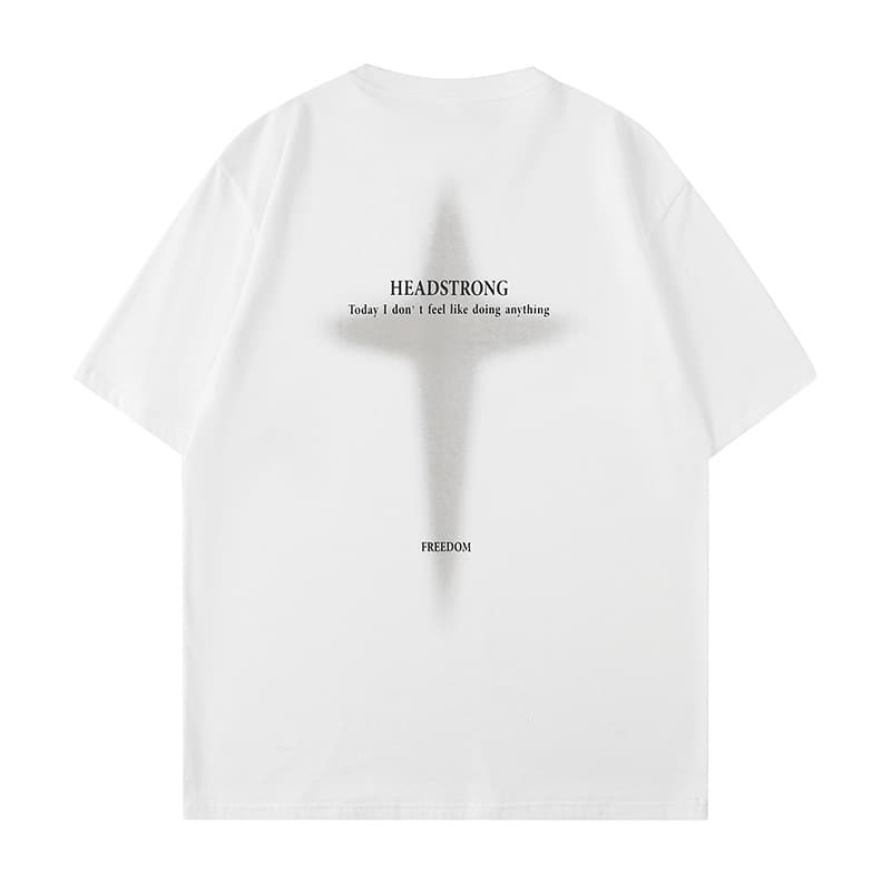 オーバーサイズTシャツ 自由な心情プリントゆったりＴシャツ
