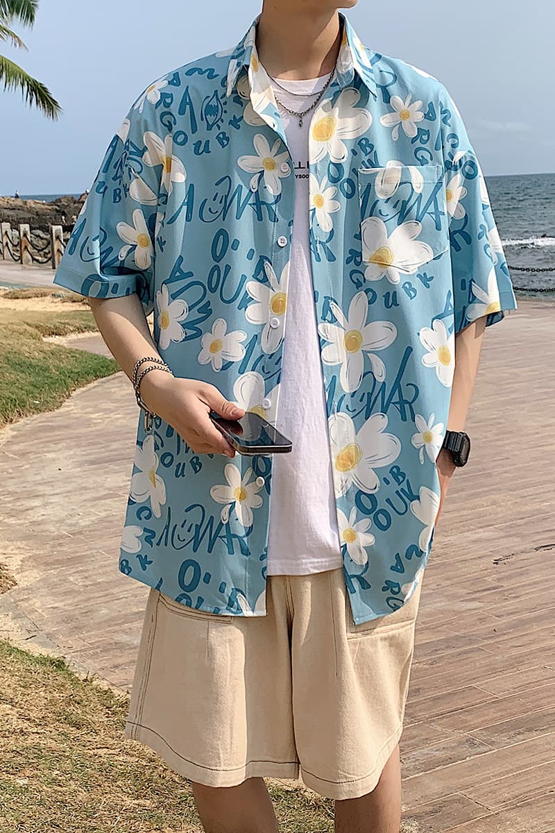 オーバーサイズTシャツ 涼風海岸 ゆったりアロハシャツ