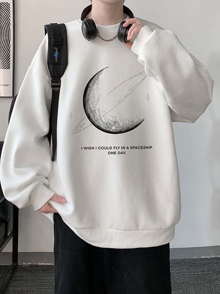 オーバーサイズTシャツ 宇宙惑星プリント オーバーサイズトレーナー