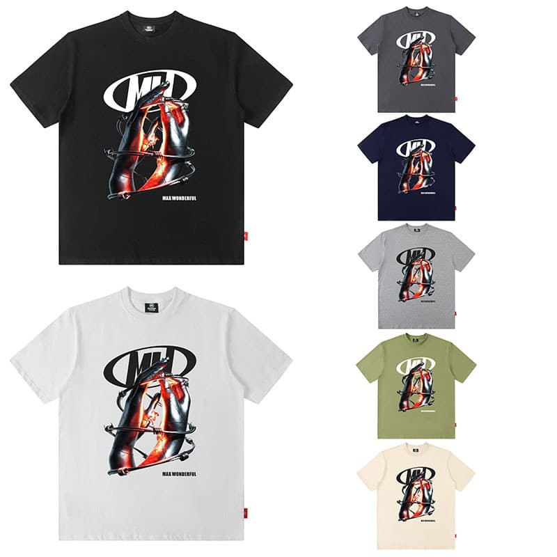 オーバーサイズTシャツ 個性派デザイン オーバーサイズ半袖シャツ メンズ 全7色
