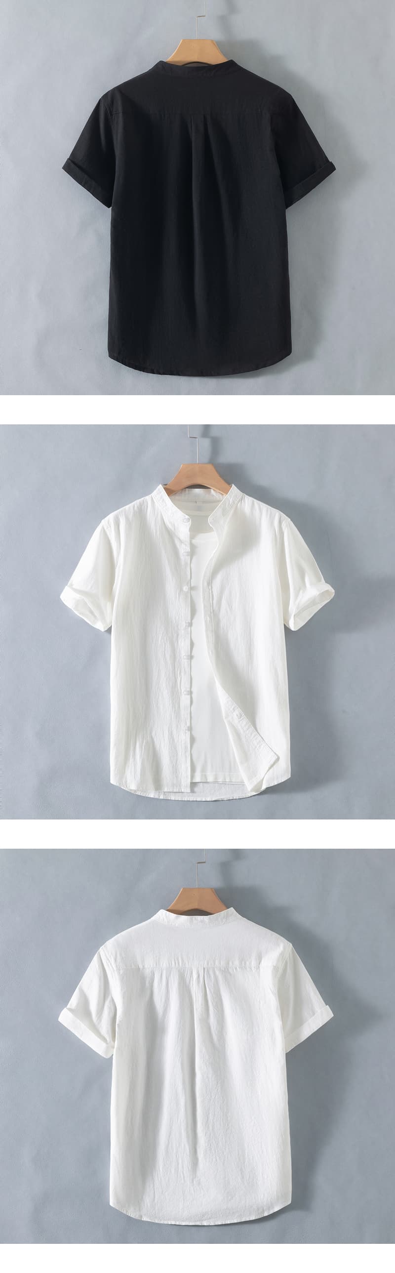 オーバーサイズTシャツ 立ち襟リネン風ゆったりプルオーバー