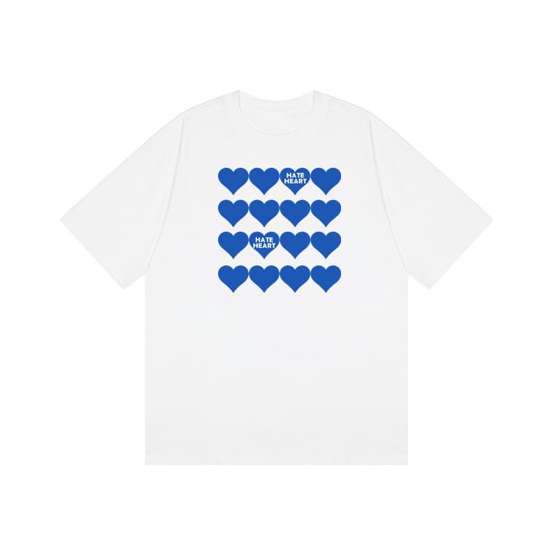 オーバーサイズTシャツ 心並べデザインゆったり半袖