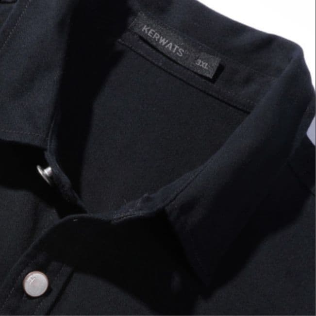 オーバーサイズTシャツ シンプル刺繍入り長袖カジュアルシャツ