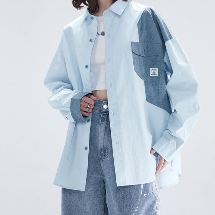 オーバーサイズTシャツ ゆったりデザイン パッチワークシャツ