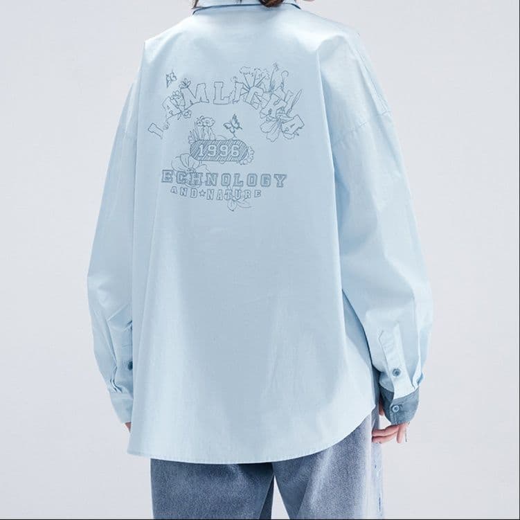 オーバーサイズTシャツ ゆったりデザイン パッチワークシャツ