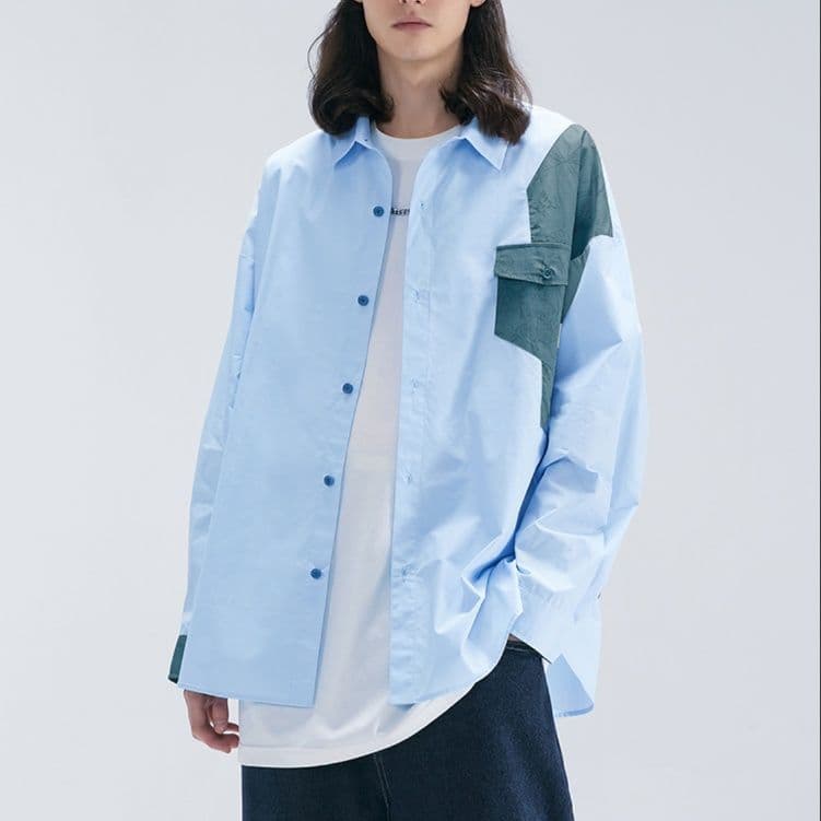 オーバーサイズTシャツ ゆったりデザイン パッチワークシャツ