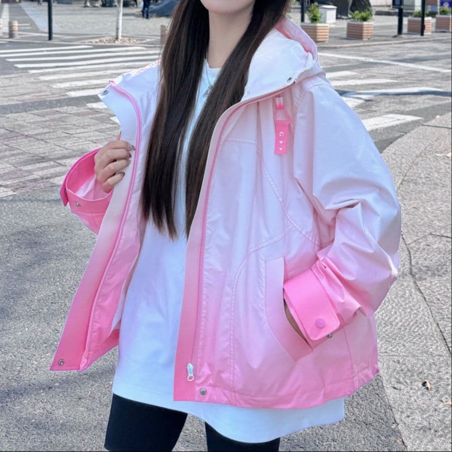 オーバーサイズTシャツ グラデーション スポーティ ジャケット