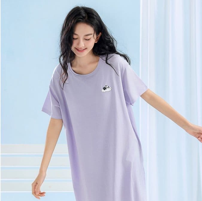 オーバーサイズTシャツ ゆったり快眠 シンプル半袖ワンピース
