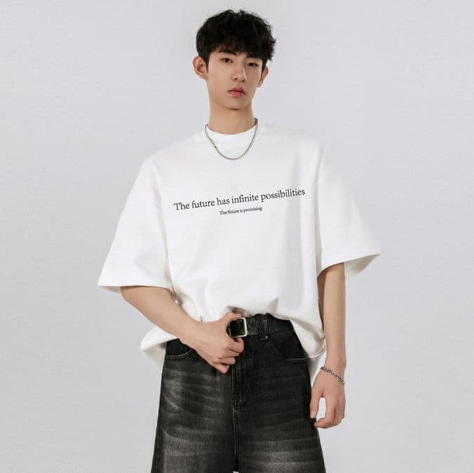 オーバーサイズTシャツ メンズ オーバーサイズ 半袖 プリント柄 男女兼用 ストリート系