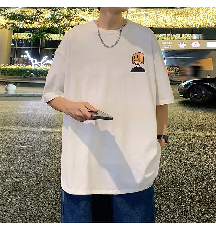 オーバーサイズTシャツ 笑顔ボックスくん ゆったりワンピース