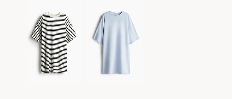 オーバーサイズTシャツ ゆったり横縞ミニワンピース