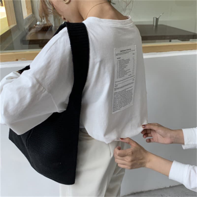 オーバーサイズTシャツ 文字プリント オーバーサイズ 長袖プルオーバー