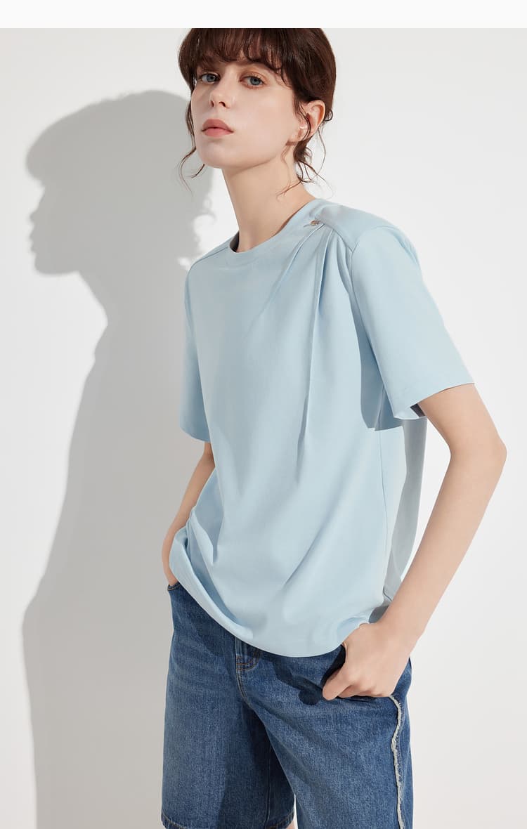 オーバーサイズTシャツ すっきり着こなすシンプル綿天竺