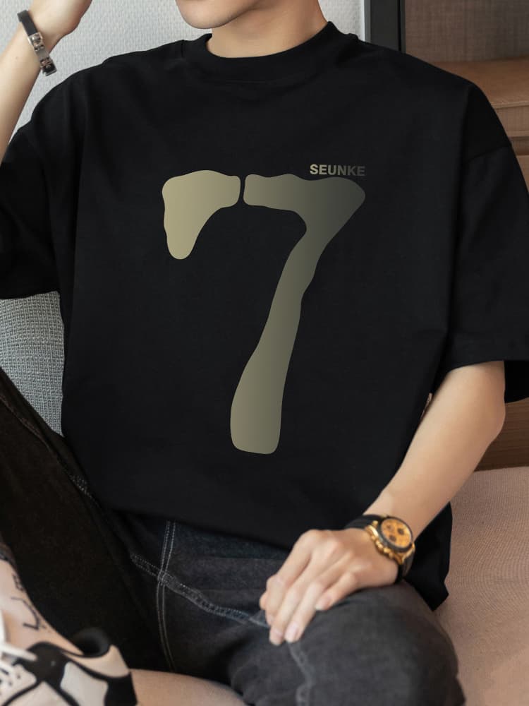 オーバーサイズTシャツ ナンバーセブン ゆったりデザインＴシャツ