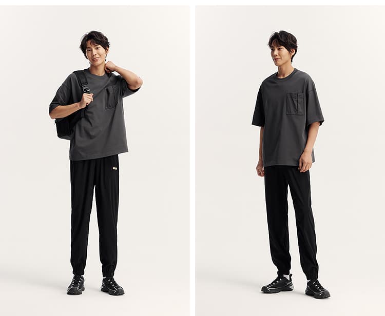 オーバーサイズTシャツ ゆったりポケット付き半袖カットソー