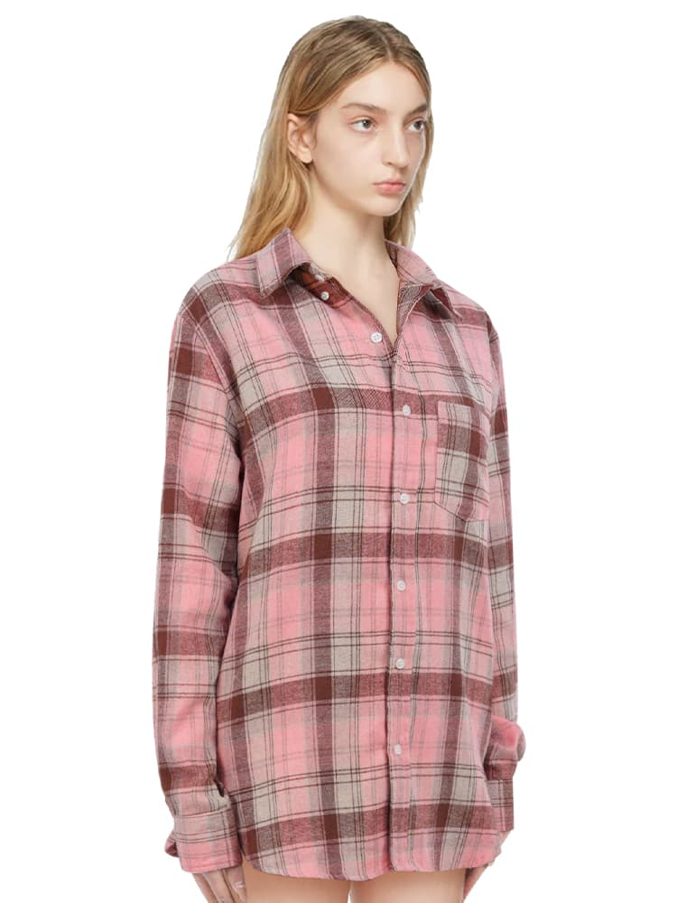 オーバーサイズTシャツ ゆったりチェック柄シャツ