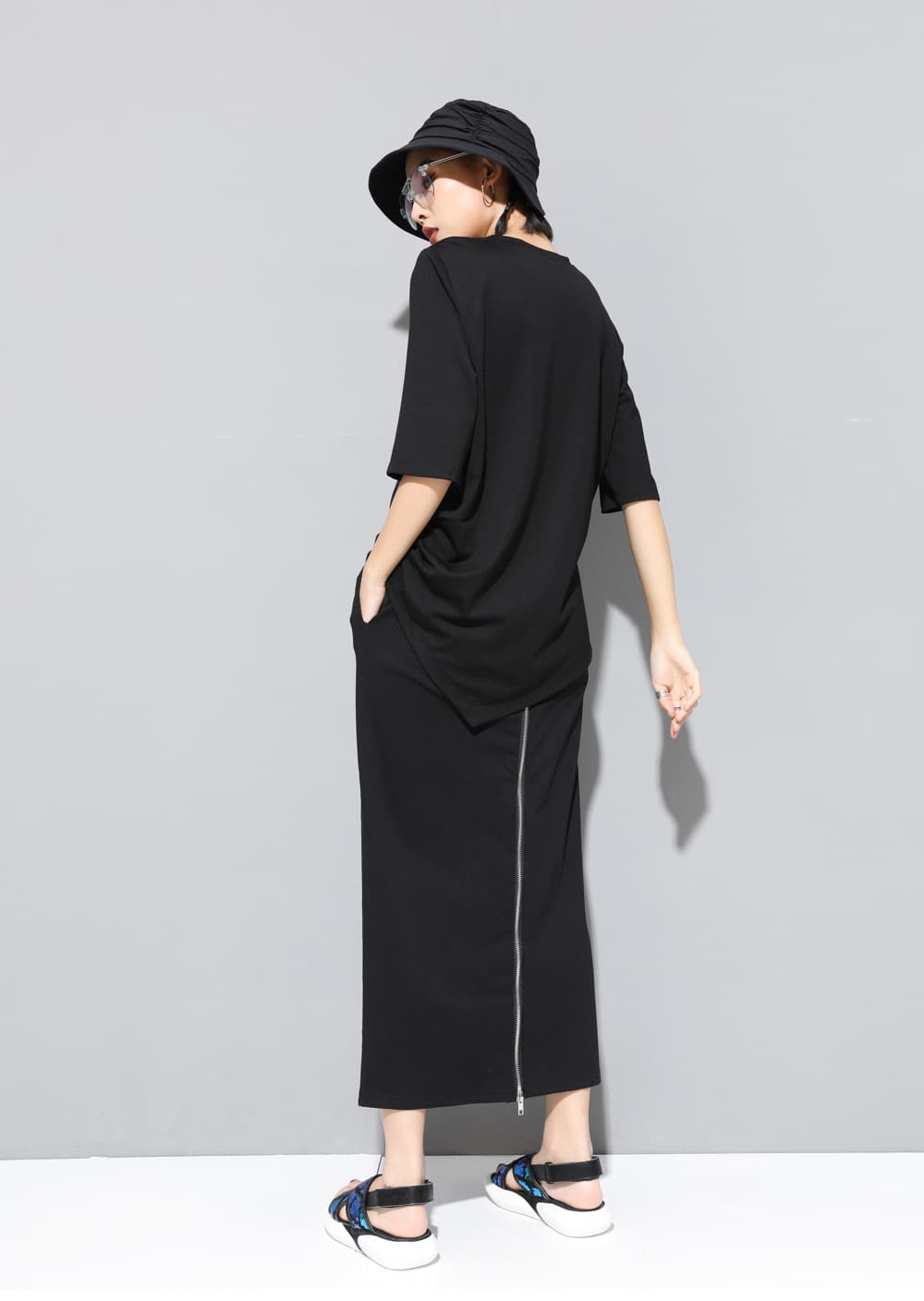 オーバーサイズTシャツ レディースゆるシルエット 五分袖ドロップショルダー