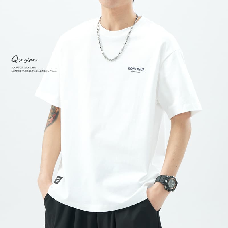オーバーサイズTシャツ メンズ オーバーサイズ 半袖 プリント柄 ゆったり カジュアル 全2色