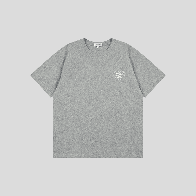 オーバーサイズTシャツ ハートロゴ入り ゆったりシルエット半袖