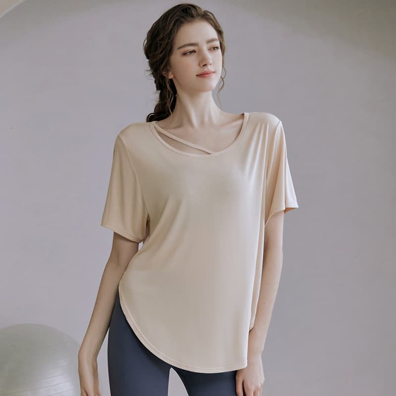 オーバーサイズTシャツ デザインネック ゆったりスポーツセット