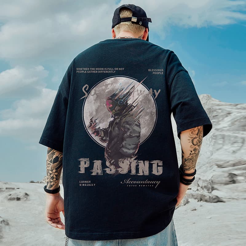 オーバーサイズTシャツ 月夜の旅人 ビッグシルエット半袖