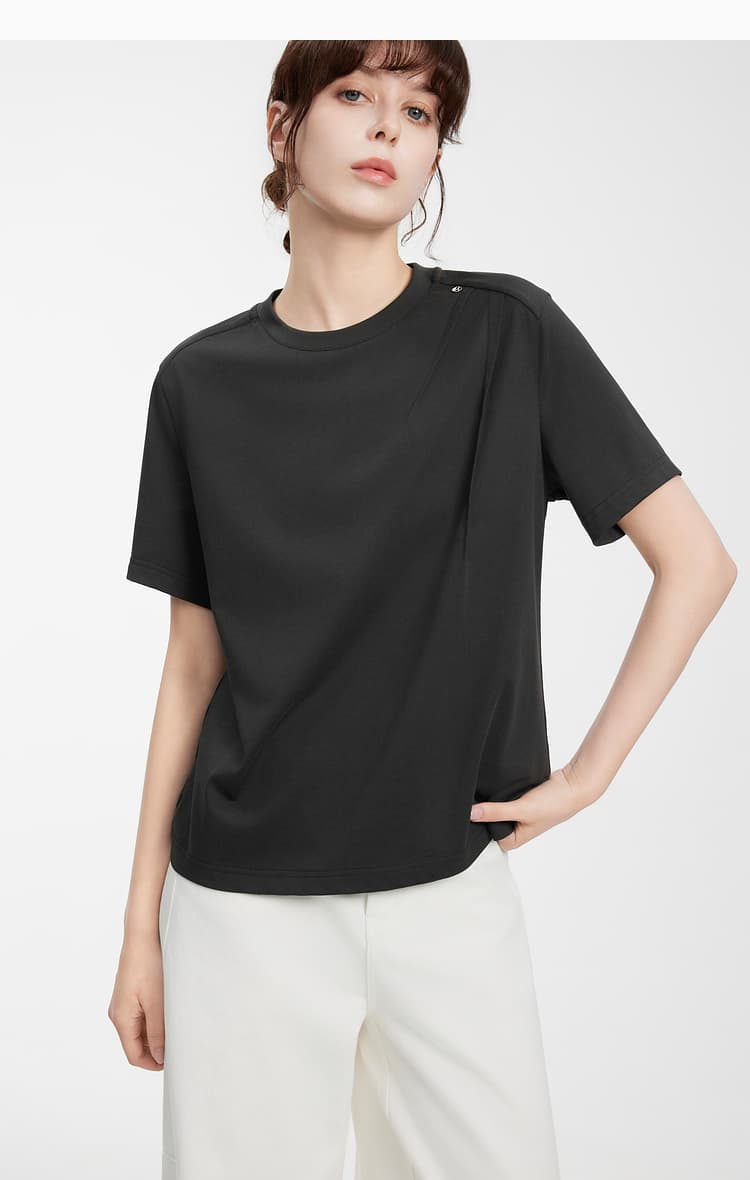 オーバーサイズTシャツ すっきり着こなすシンプル綿天竺