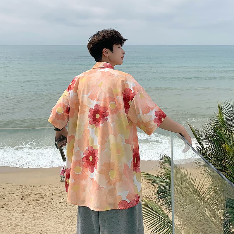 オーバーサイズTシャツ 涼風海岸 ゆったりアロハシャツ