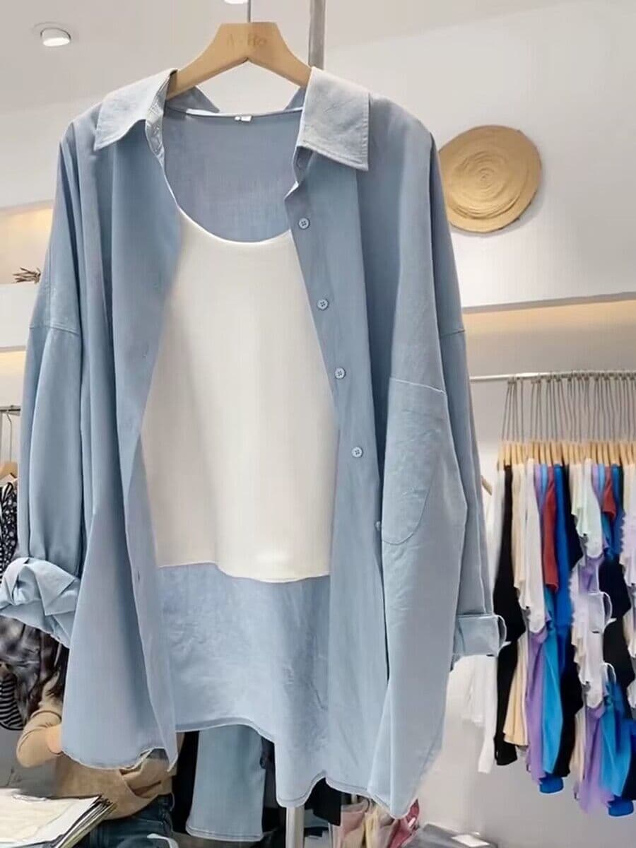 オーバーサイズ ゆったりシルエット シアーブラウス