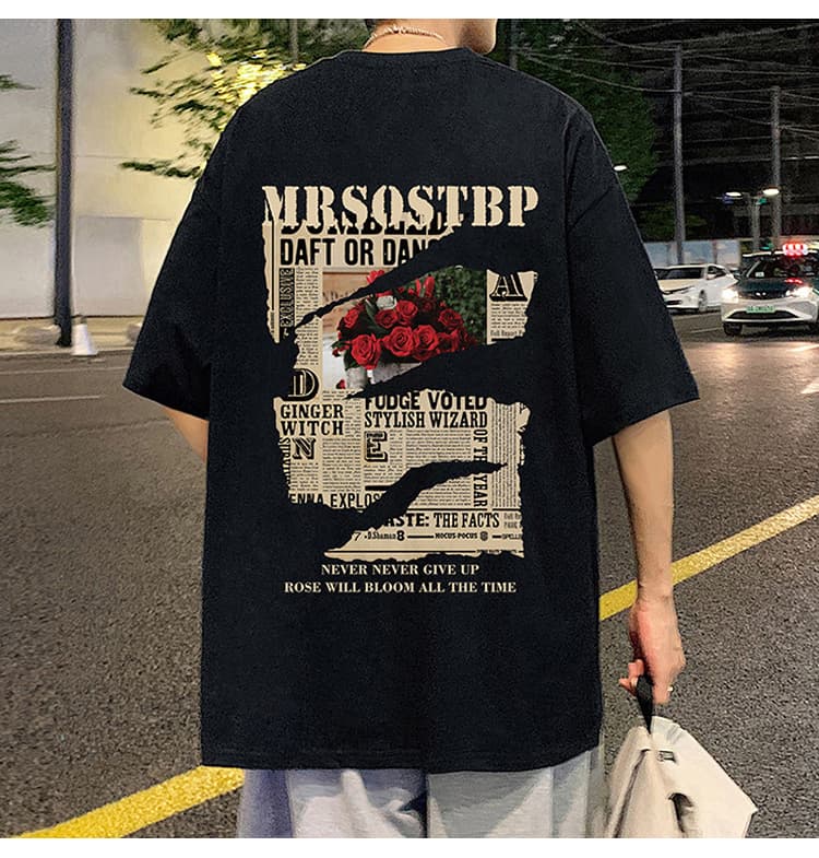 オーバーサイズTシャツ 諦めない気持ちが伝わるプリント半袖