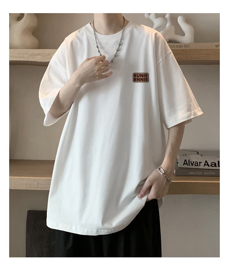 オーバーサイズTシャツ シンプルロゴ入り余裕シルエットＴシャツ