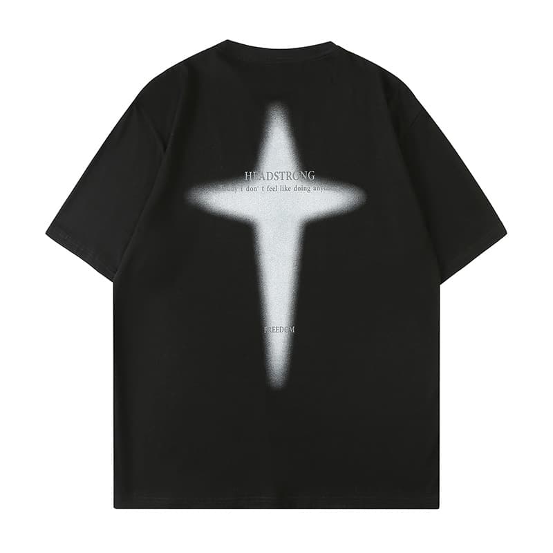 オーバーサイズTシャツ 自由な心情プリントゆったりＴシャツ