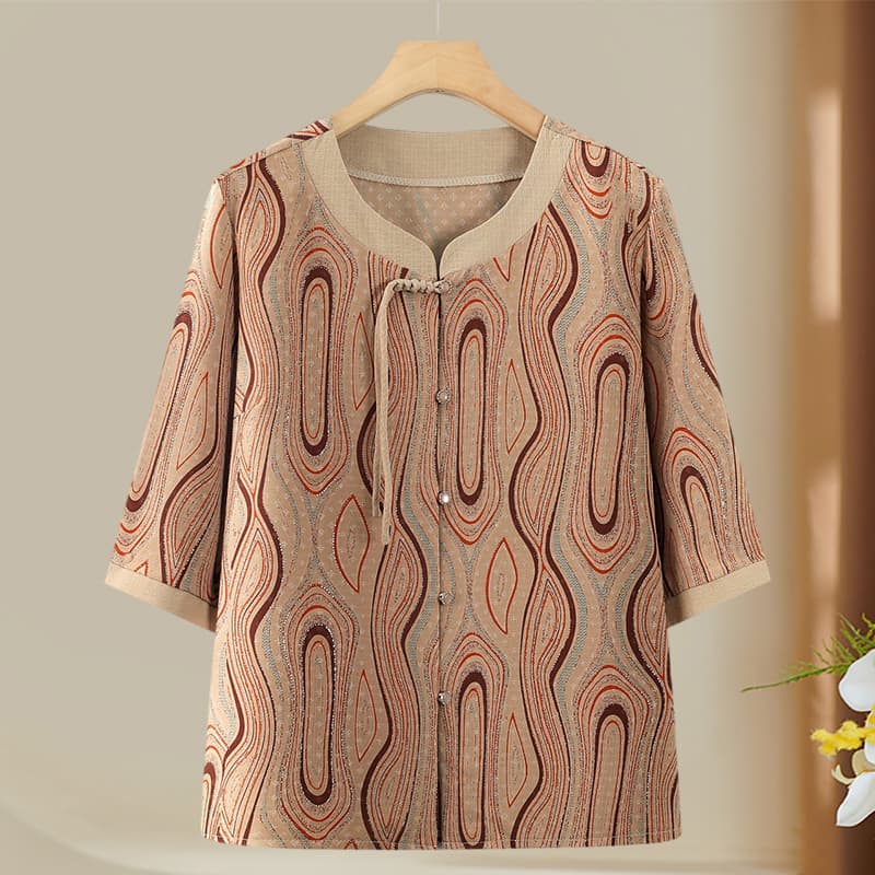 オーバーサイズTシャツ 木目模様のリラックスセットアップ