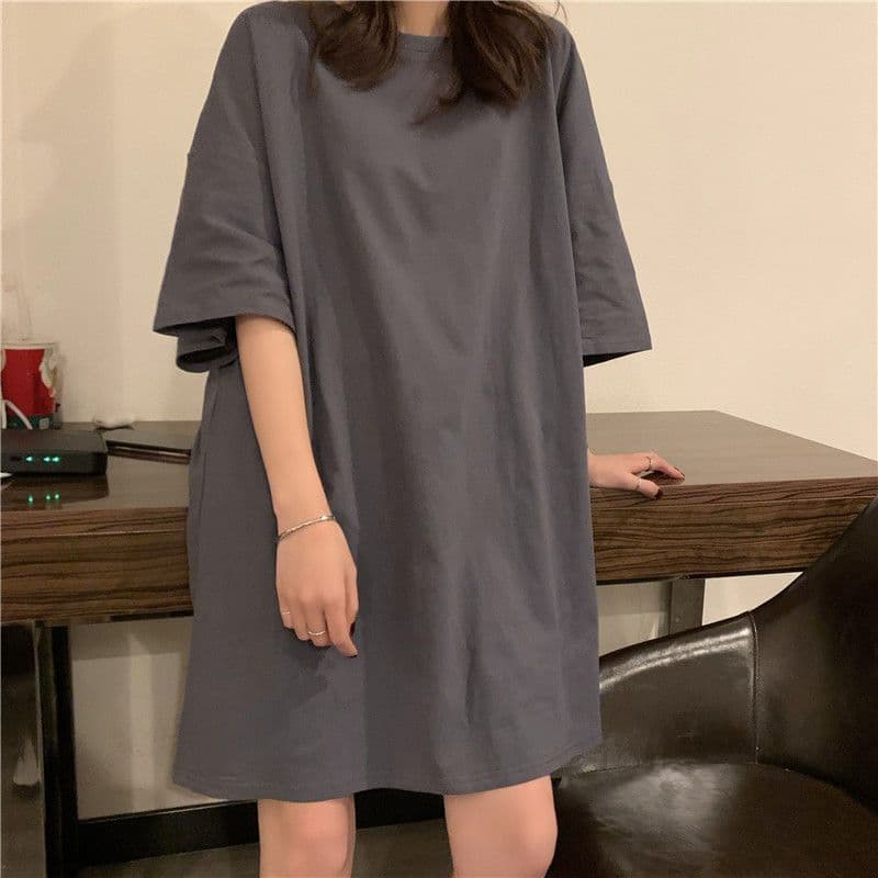 オーバーサイズTシャツ ゆったり着こなしワンピース風レディースＴシャツ