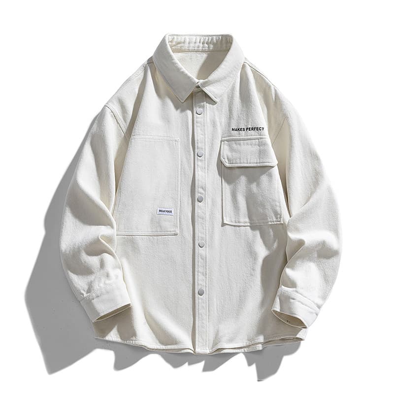 オーバーサイズTシャツ ユーティリティ風ゆったりワークシャツ