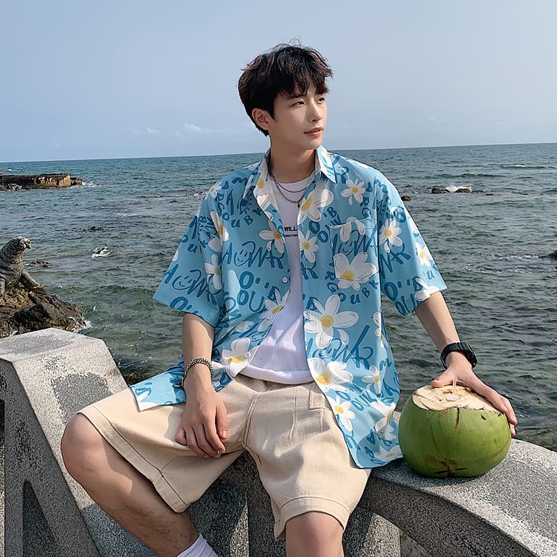 オーバーサイズTシャツ 涼風海岸 ゆったりアロハシャツ