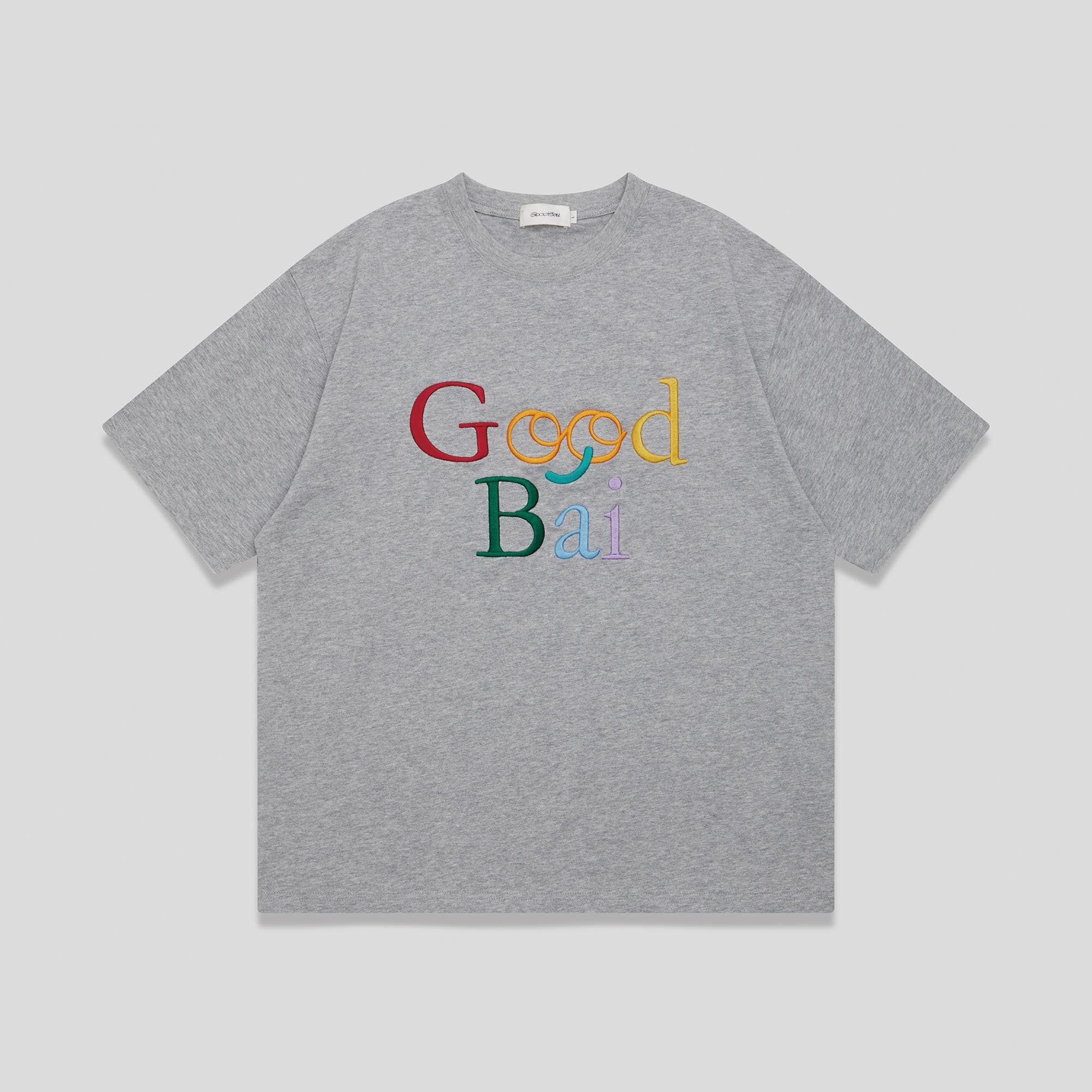 オーバーサイズTシャツ カラフル文字刺繍 ゆったりTシャツ