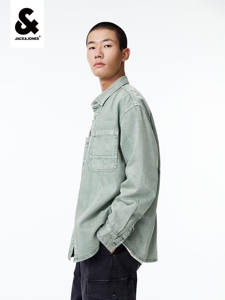 オーバーサイズTシャツ ゆったりシルエット 作業着風シャツジャケット