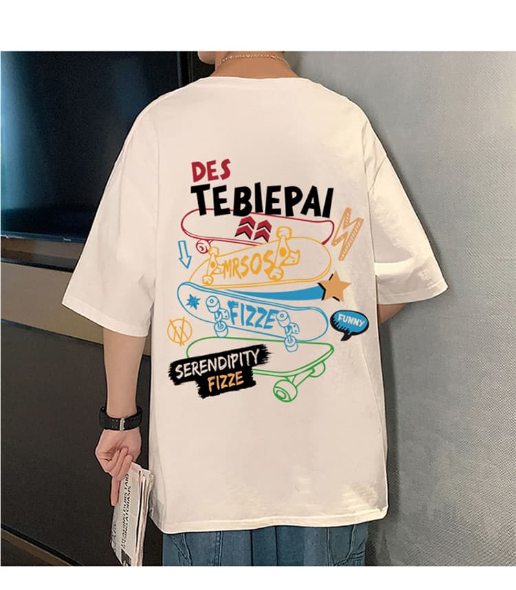 オーバーサイズTシャツ ポップスケーターデザイン 背面プリント