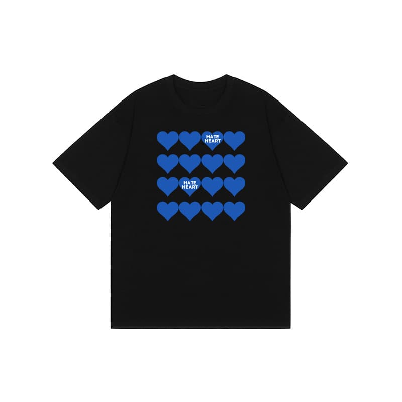 オーバーサイズTシャツ 心並べデザインゆったり半袖