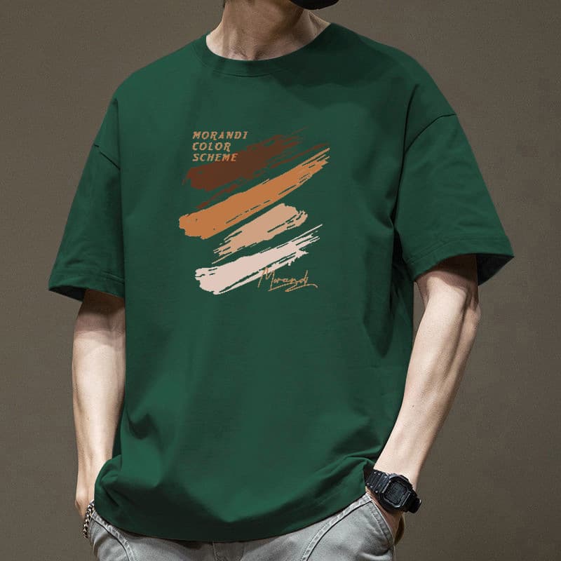 オーバーサイズTシャツ 筆跡アート メンズゆったりクルーネック