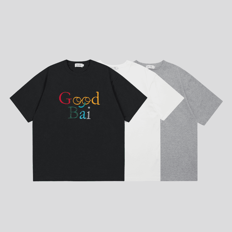 オーバーサイズTシャツ カラフル文字刺繍 ゆったりTシャツ